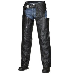 X Element Leather Motorcycle Riding Chaps Black Size 40 Mens